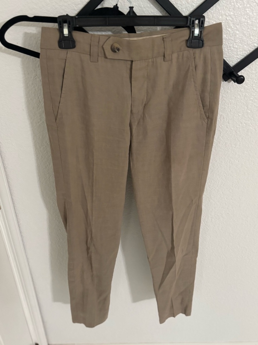 Vince Cropped Straight Leg Trousers Tan Size 2 Tailored Work Pants Chic - Picture 2 of 4
